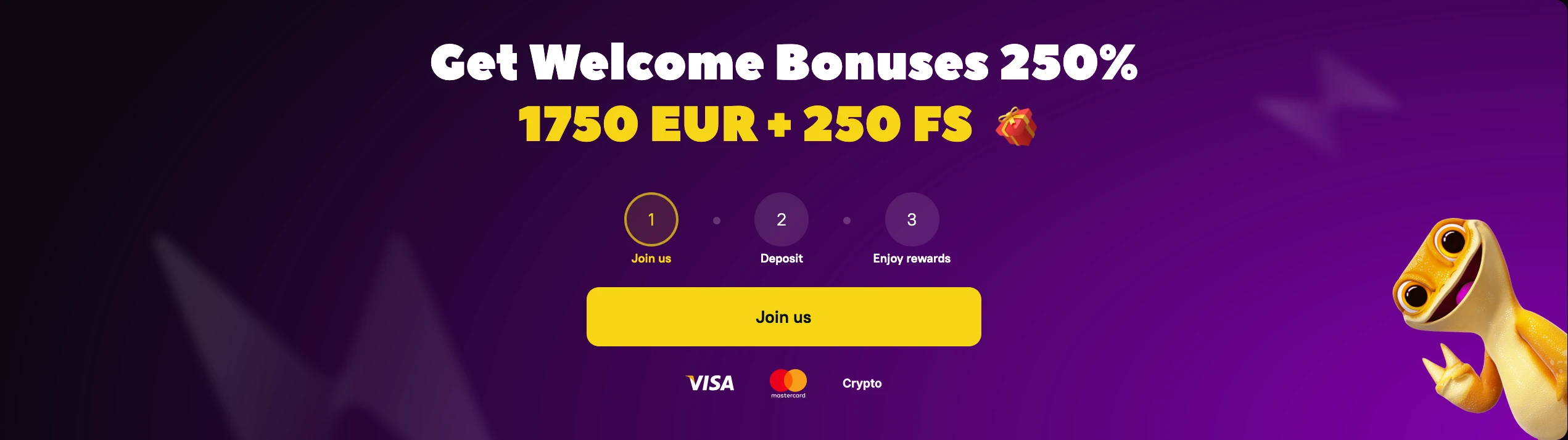 Get Welcome Bonuses 250% - 1750 EUR + 250 FS